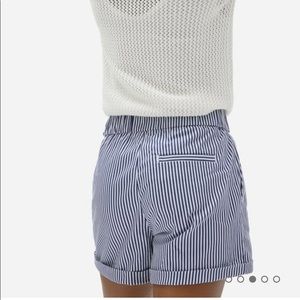 Everlane - Easy Shorts: White/Navy Striped  - Size 4